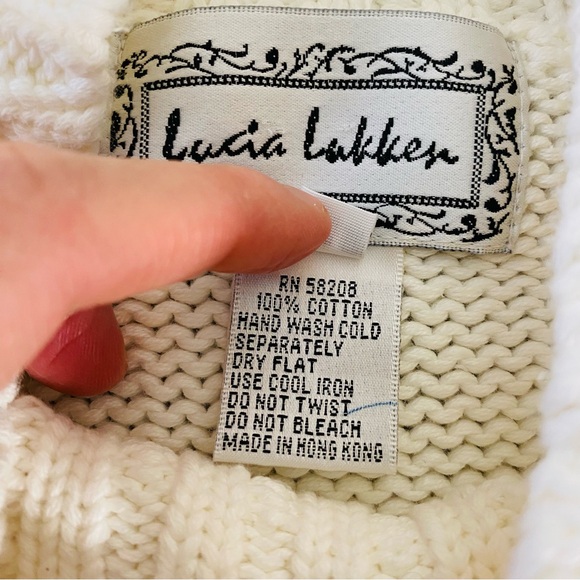 VINTAGE LUCIA LUKKEN Cable Knit Mock Neck Sweater - Picture 5 of 7